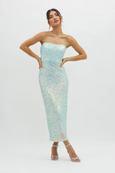 C'est Moi Sequin Laced Back Blue